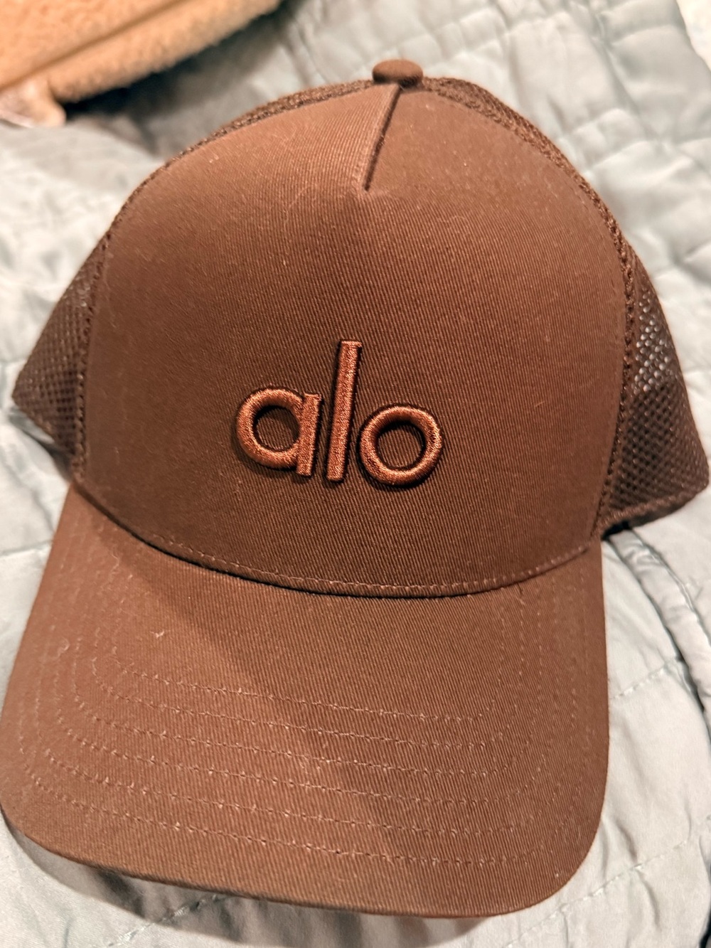 ALO Yoga Brown Embroidered Cap with Mesh Back